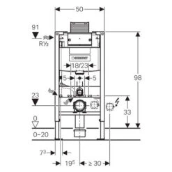 Geberit Duofix Wall-hung WC Element, H: 98 Cm, With Omega Concealed Cistern (111.030.00.1) -Bathroom Supplies Store 39021504 2