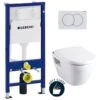 Geberit Toilet Set Duofix UP100 Support Frame + Serel SM Softclose Seat And SM10 Bowl + White Plate (39186GEB1)