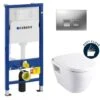 Geberit Toilet Set Solid UP100 + Serel SM10 Bowl + Softclose Seat + Chrome Flush Plate (39186GEB2)
