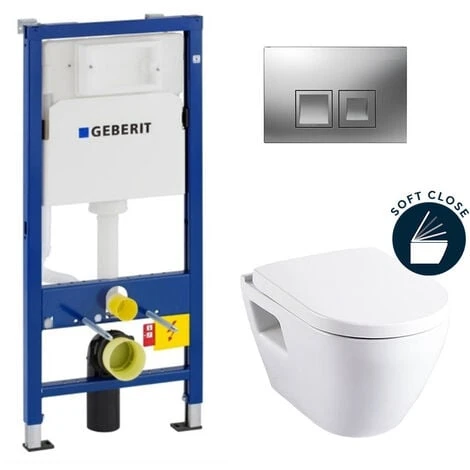 Geberit Toilet Set Solid UP100 + Serel SM10 Bowl + Softclose Seat + Chrome Flush Plate (39186GEB2) 3 Geberit Toilet Set Solid UP100 + Serel SM10 Bowl + Softclose Seat + Chrome Flush Plate (39186GEB2)