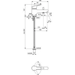 Porcher C2 Olyos Single-hole Tub-shower Mixer, Chrome (D1141AA) -Bathroom Supplies Store 39021591 2