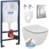 Grohe Toilet Set Rapid SL GROHE + Toilet Bowl Ideal Standard Tesi Aquablade + Flush Plate Grohe Skate Chrome (GROHEAQUA-SET) -Bathroom Supplies Store 39484411 1