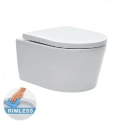 Villeroy & Boch Toilet Set Frame + Swiss Aqua Technologies Rimless Toilet + Chrome Flush Plate (ViConnectSATrimless-1) 9 Villeroy & Boch Toilet Set Frame + Swiss Aqua Technologies Rimless Toilet + Chrome Flush Plate (ViConnectSATrimless-1) -Bathroom Supplies Store 39644834 3