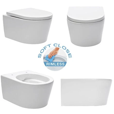 Villeroy & Boch Toilet Set Frame + Swiss Aqua Technologies Rimless Toilet + Chrome Flush Plate (ViConnectSATrimless-1) 6 Villeroy & Boch Toilet Set Frame + Swiss Aqua Technologies Rimless Toilet + Chrome Flush Plate (ViConnectSATrimless-1) - Image 4