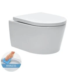 Villeroy & Boch Toilet Set Frame + Swiss Aqua Technologies WC Rimless With Invisible Fixings + White Flush Plate (ViConnectSATrimless-2) -Bathroom Supplies Store 39644835 4