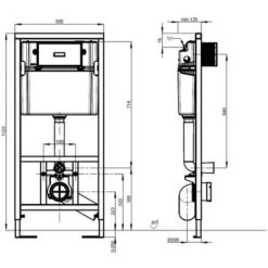 Villeroy & Boch Toilet Set Frame + Swiss Aqua Technologies WC Rimless With Invisible Fixings + White Flush Plate (ViConnectSATrimless-2) -Bathroom Supplies Store 39644835 5