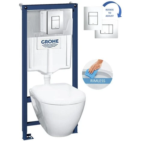 Grohe Complete Wall-hung Toilet Set Grohe Solido Rimless (39186rimless) 3 Grohe Complete Wall-hung Toilet Set Grohe Solido Rimless (39186rimless)