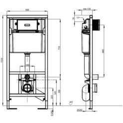 Villeroy & Boch Viconnect Pro Suspended Toilet Frame + Two-touch Plate Matt Chrome (92214469VS0) -Bathroom Supplies Store 39948941 4