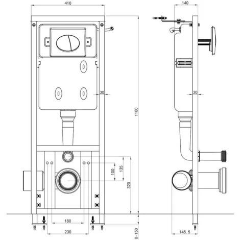 Concealed High Cistern 11 L 41x14x(110-125) Cm VidaXL 5 Concealed High Cistern 11 L 41x14x(110-125) Cm VidaXL - Image 3