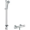 Hansgrohe Croma 100 Shower Set With Ecostat Comfort Thermostatic Mixer And Shower Rail 90 Cm + 3jets Hand Shower , Chrome (27085000) -Bathroom Supplies Store 42430234 1