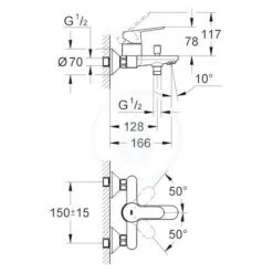 Grohe Single Lever Bath/ Shower Mixer 1/2'' , Chrome (MitigeurBD1) -Bathroom Supplies Store 42430241 5