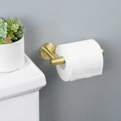 Toilet Roll Holder Bathroom Tissue Paper Dispenser SUS304 Stainless Steel Wall Mounted Brushed Brass, -Bathroom Supplies Store 42674538 3