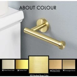 Toilet Roll Holder Bathroom Tissue Paper Dispenser SUS304 Stainless Steel Wall Mounted Brushed Brass, -Bathroom Supplies Store 42674538 4