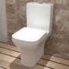 Acezanble Bathroom Modern Square White Close Coupled Toilet Ceramic WC 1 Acezanble Bathroom Modern Square White Close Coupled Toilet Ceramic WC -Bathroom Supplies Store 44820790 1