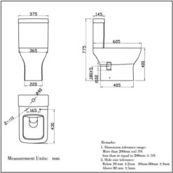 Acezanble Bathroom Modern Square White Close Coupled Toilet Ceramic WC -Bathroom Supplies Store 44820790 3