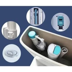 Acezanble Bathroom Modern Square White Close Coupled Toilet Ceramic WC -Bathroom Supplies Store 44820790 5