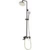Modern Mixer Shower Set With Rain Function Brass Steel Black With Gold Gurara 2 Modern Mixer Shower Set With Rain Function Brass Steel Black With Gold Gurara -Bathroom Supplies Store 45282161 1