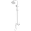 Modern Mixer Shower Set With Rain Function Brass Steel Matt White Gurara -Bathroom Supplies Store 45282166 1