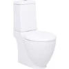 WC Ceramic Toilet Bathroom Round Toilet Bottom Water Flow White VidaXL -Bathroom Supplies Store 45321295 1