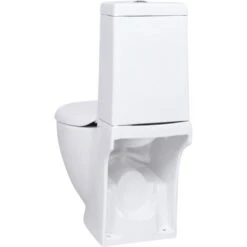 WC Ceramic Toilet Bathroom Round Toilet Bottom Water Flow White VidaXL -Bathroom Supplies Store 45321295 5