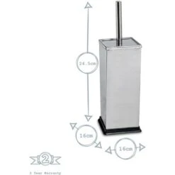 Harbour Housewares Square Toilet Brushes - Chrome - Pack Of 2 -Bathroom Supplies Store 45889120 3