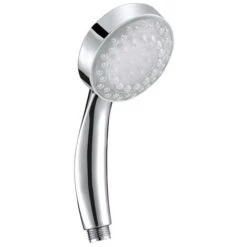 Modern Shower Head Multicolour Led Lights Synthetic Glossy Silver Rainbow