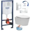 Grohe Rapid SL Toilet Set + SATrimless Toilet Bowl, Concealed Fixings + Chrome Skate Plate (RapidSL-SATrimless) -Bathroom Supplies Store 49345236 1