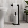 Black Architeckt Square Toilet Roll Holder Free Standing Bathroom Accessories -Bathroom Supplies Store 49752418 1