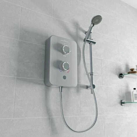 Gainsborough Slim Duo 8.5kW Electric Shower Grey 3 Spray Head Handset Bathroom 4 Gainsborough Slim Duo 8.5kW Electric Shower Grey 3 Spray Head Handset Bathroom - Image 2