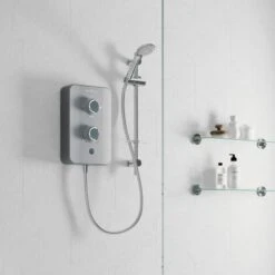 Gainsborough Slim Duo 8.5kW Electric Shower Grey 3 Spray Head Handset Bathroom 9 Gainsborough Slim Duo 8.5kW Electric Shower Grey 3 Spray Head Handset Bathroom -Bathroom Supplies Store 49805799 3