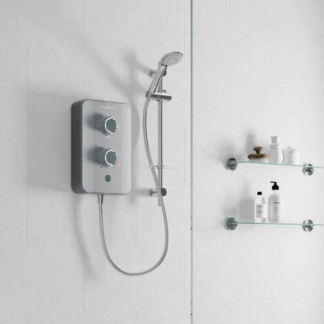 Gainsborough Slim Duo 8.5kW Electric Shower Grey 3 Spray Head Handset Bathroom 5 Gainsborough Slim Duo 8.5kW Electric Shower Grey 3 Spray Head Handset Bathroom - Image 3