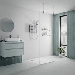 Gainsborough Slim Duo 8.5kW Electric Shower Grey 3 Spray Head Handset Bathroom 10 Gainsborough Slim Duo 8.5kW Electric Shower Grey 3 Spray Head Handset Bathroom -Bathroom Supplies Store 49805799 4