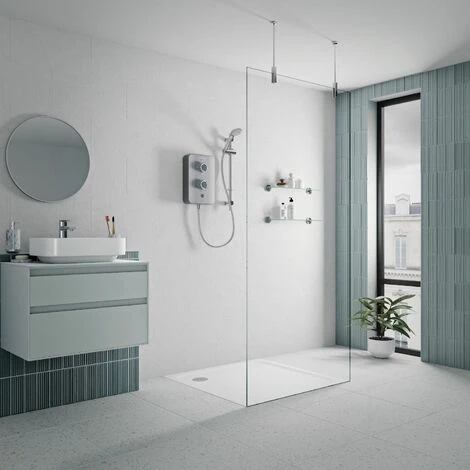Gainsborough Slim Duo 8.5kW Electric Shower Grey 3 Spray Head Handset Bathroom 6 Gainsborough Slim Duo 8.5kW Electric Shower Grey 3 Spray Head Handset Bathroom - Image 4