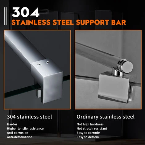 ELEGANT 900mm Walk In Shower Enclosure 8mm Tempered Glass Shower Screen 300mm Flipper Screen With 1400x900mm Tray And Waste Trap 6 ELEGANT 900mm Walk In Shower Enclosure 8mm Tempered Glass Shower Screen 300mm Flipper Screen With 1400x900mm Tray And Waste Trap - Image 4