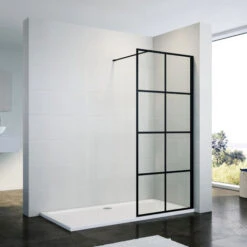ELEGANT 700mm Black Aluminium Framed Walk In Shower Enclosure Wet Room 8mm Safety Tempered Glass Bathroom Screen -Bathroom Supplies Store 50048284 2