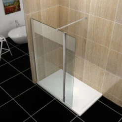 ELEGANT Walk In Shower Door 300mm Flipper Shower Screen Waterproof Pivot Door 8 ELEGANT Walk In Shower Door 300mm Flipper Shower Screen Waterproof Pivot Door -Bathroom Supplies Store 50316823 2