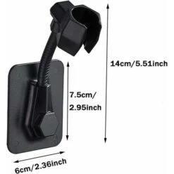 Wall Mounted Rotating Shower Head Holder Adjustable Shower Head Without Drilling Self Adhesive Shower Head Holder Without Wall Drilling Hand Shower Accessory And Wall Suction Cup, For Bathroom -Bathroom Supplies Store 50877298 3