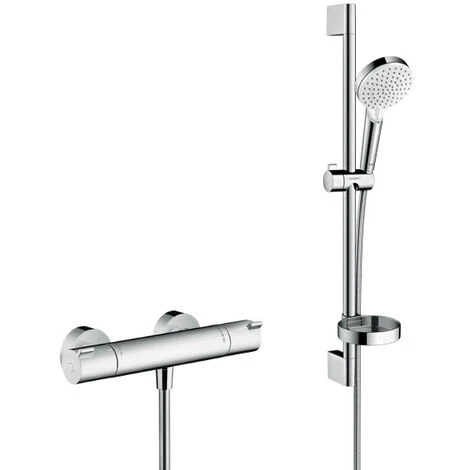 Hansgrohe Ecostat Set Thermostatic Mixer + Crometta Vario Hand Shower With Soap Dish (13211000-Crometta2) 3 Hansgrohe Ecostat Set Thermostatic Mixer + Crometta Vario Hand Shower With Soap Dish (13211000-Crometta2)