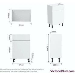 Reeves Wharfe White Back To Wall Unit 500mm -Bathroom Supplies Store 51334489 3