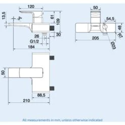 Square Wall Mounted Bath Filler Mixer Tap Chrome -Bathroom Supplies Store 51419623 3