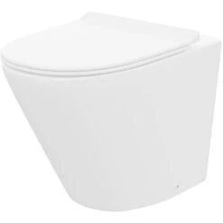 Eddy Modern Cloakroom BTW WC Curved Rimless Toilet And Soft Close Seat -Bathroom Supplies Store 51419712 5