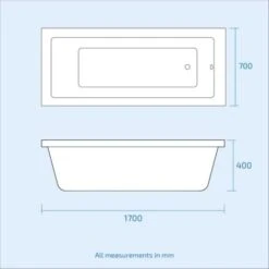 1700mm Square Single Ended Bathtub With Legs -Bathroom Supplies Store 51419724 4