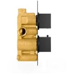 2 Dial 1 Outlet Concealed Thermostatic Shower Square Refined Valve - Matte Black -Bathroom Supplies Store 51419986 4