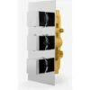 Cameo Modern Square 3 Dial 2 Outlet Concealed Shower Valve - Chrome -Bathroom Supplies Store 51420668 1