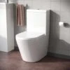 Modern Close Coupled Rimless Round Toilet Ceramic Soft Closing Seat White Okham