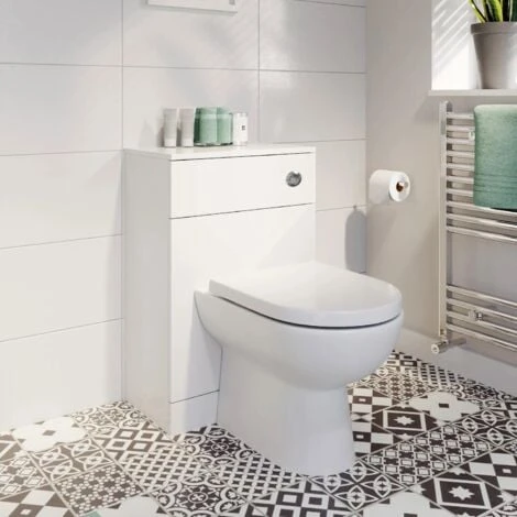 Alpine Modern Toilet Unit BTW Back To Wall Bathroom Cloakroom Furniture Matte White 4 Alpine Modern Toilet Unit BTW Back To Wall Bathroom Cloakroom Furniture Matte White - Image 2