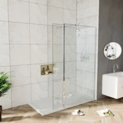 ELEGANT 1000mm Tempered Glass Walk In Shower Enclosure With 300mm Flipper Shower Door Screen Wet Room -Bathroom Supplies Store 52074150 2