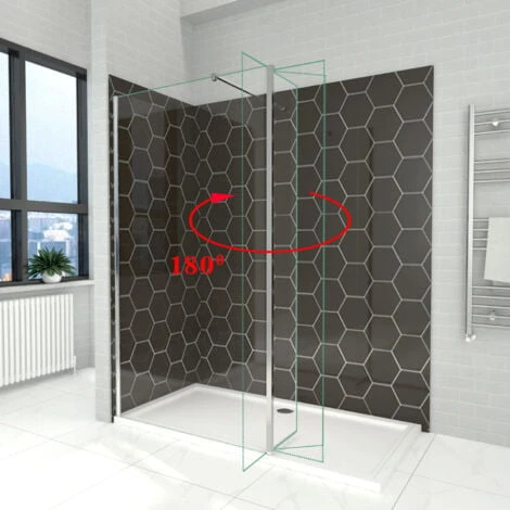 ELEGANT Frameless 300mm Flipper Panel Walk In Shower Screen Water Proof Bathroom Enclosure Wet Room 3 ELEGANT Frameless 300mm Flipper Panel Walk In Shower Screen Water Proof Bathroom Enclosure Wet Room