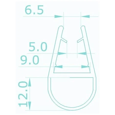 Aica Bath Shower Screen Door Seal Strip For 8mm Glass Thickness 12mm Seals Gap (Type 4) 5 Aica Bath Shower Screen Door Seal Strip For 8mm Glass Thickness 12mm Seals Gap (Type 4) - Image 3