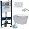 Geberit Toilet Set 112cm Support Frame + Swiss Aqua Technologies Rimless Bowl + White Flush Plate (SATrimlessGeb3) 1 Geberit Toilet Set 112cm Support Frame + Swiss Aqua Technologies Rimless Bowl + White Flush Plate (SATrimlessGeb3) -Bathroom Supplies Store 53751739 1